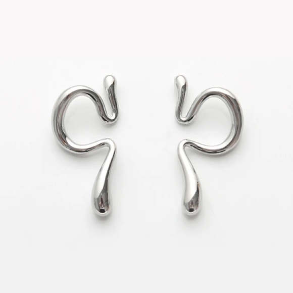 Silver Drip Ear Cuffs - Picture 3 of 6